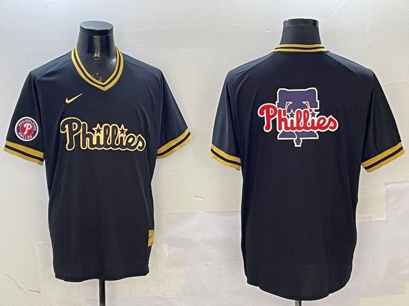 Men Philadelphia Phillies Blank Black Gold Game 2025 Nike MLB Jersey style 5->philadelphia phillies->MLB Jersey